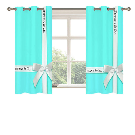 Blue Tiffany And Co Box Peach Skin Window Curtains