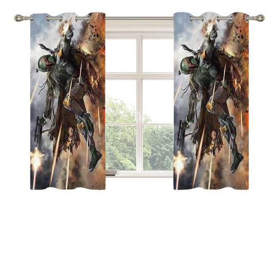Boba Fett Star Wars Weapon Peach Skin Window Curtains