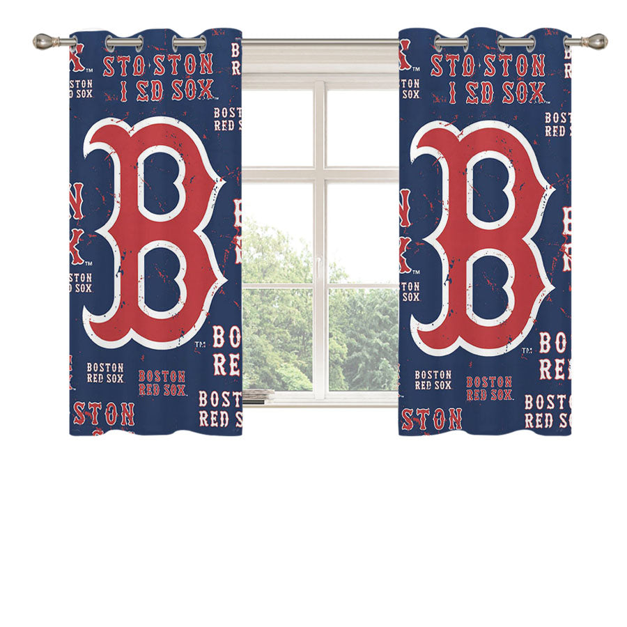 Boston Red Sox Baseball 4 Peach Skin Window Curtains