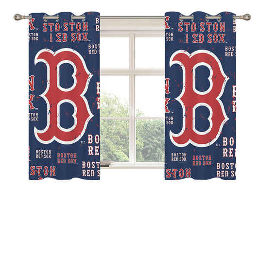 Boston Red Sox Baseball 4 Peach Skin Window Curtains
