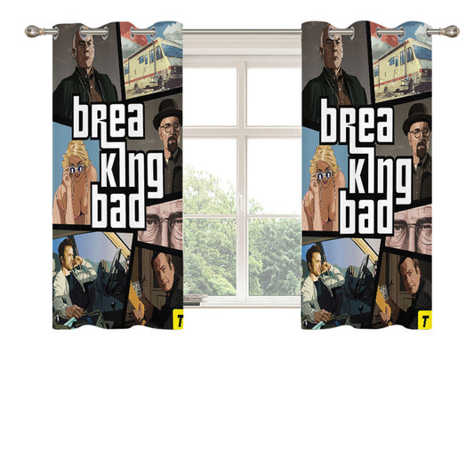 Breaking Bad Gta Style Art Peach Skin Window Curtains