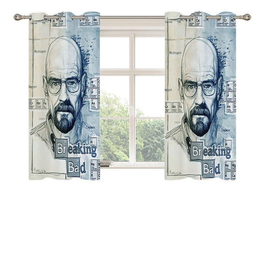 Breaking Bad Mr White Drawing Peach Skin Window Curtains