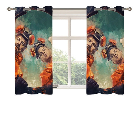 Breaking Bad Pinkman And Walter White Poster Style Peach Skin Window Curtains