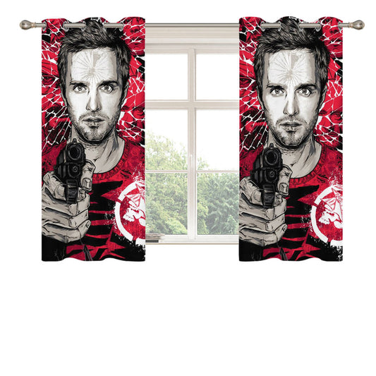 Breaking Bad Pinkman Illustration Peach Skin Window Curtains