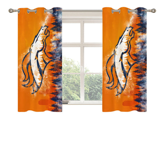 Broncos Denver Christmas Wallpaper Peach Skin Window Curtains