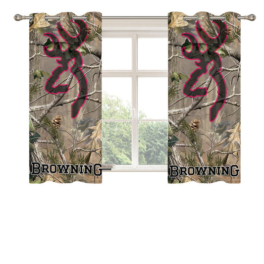 Browning Deer Camo Peach Skin Window Curtains