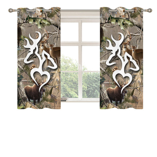 Browning Deer Love Realtree Camo Peach Skin Window Curtains