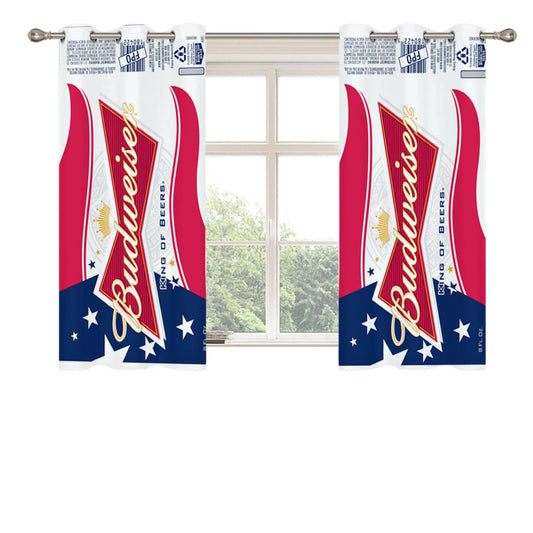 Budweiser American Flag Logo Peach Skin Window Curtains