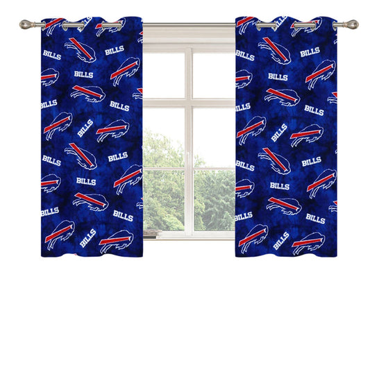 Buffalo Bills Emblem Pattern Peach Skin Window Curtains