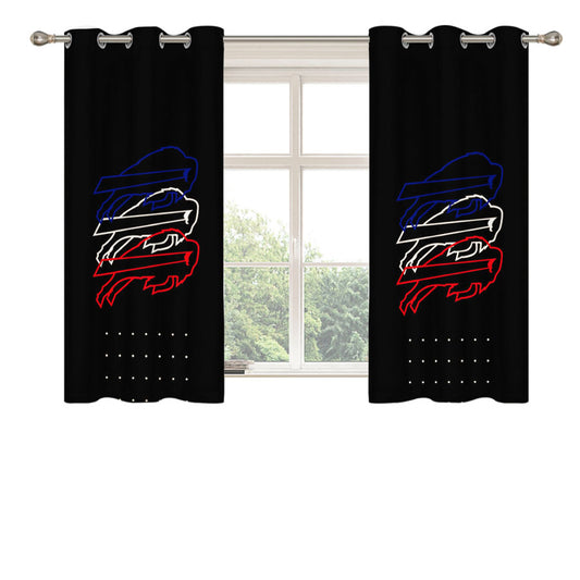 Buffalo Bills Logo 77 Peach Skin Window Curtains