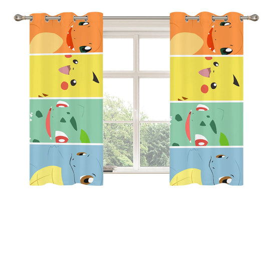 Bulbasaur Squirtle Charmander Pikachu Peach Skin Window Curtains