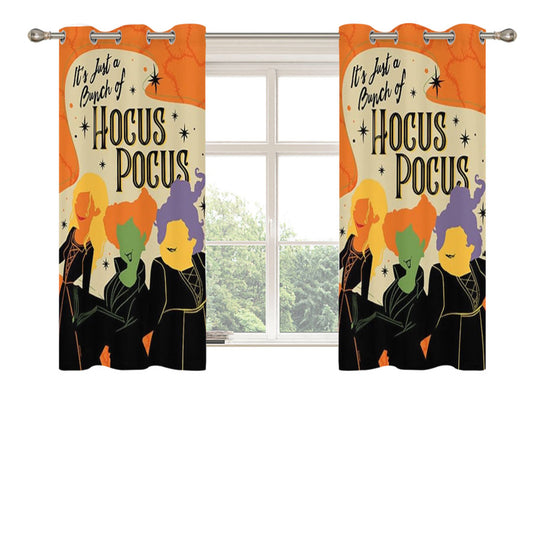 Bunch Of Hocus Pocus Peach Skin Window Curtains