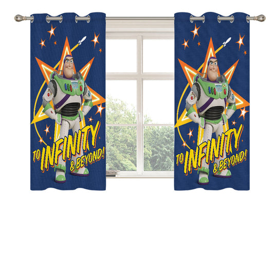 Buzz Lightyear Infinity & Beyond Peach Skin Window Curtains
