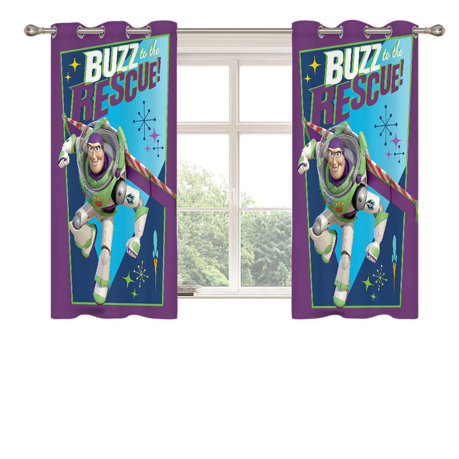 Buzz To The Rescue Peach Skin Window Curtains