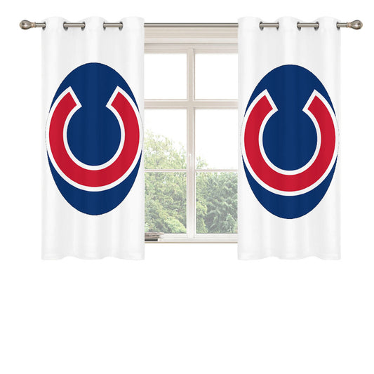 C Initial For Chicago Cubs Peach Skin Window Curtains