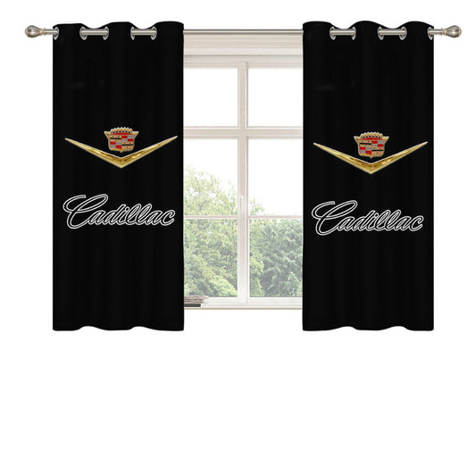 Cadillac Old Logo Peach Skin Window Curtains