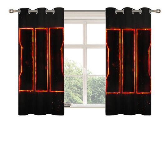 Call Of Duty Black Ops Logo Peach Skin Window Curtains
