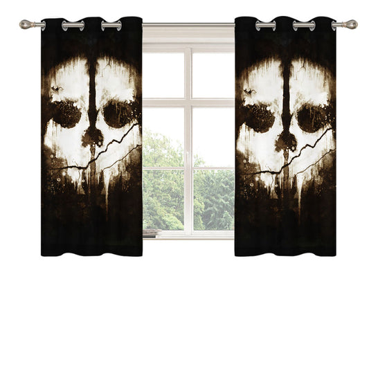 Call Of Duty Ghosts Logo Peach Skin Window Curtains