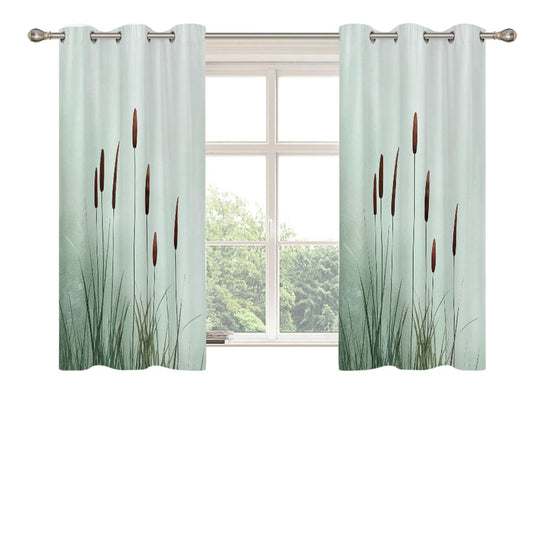 Calm Green Peach Skin Window Curtains