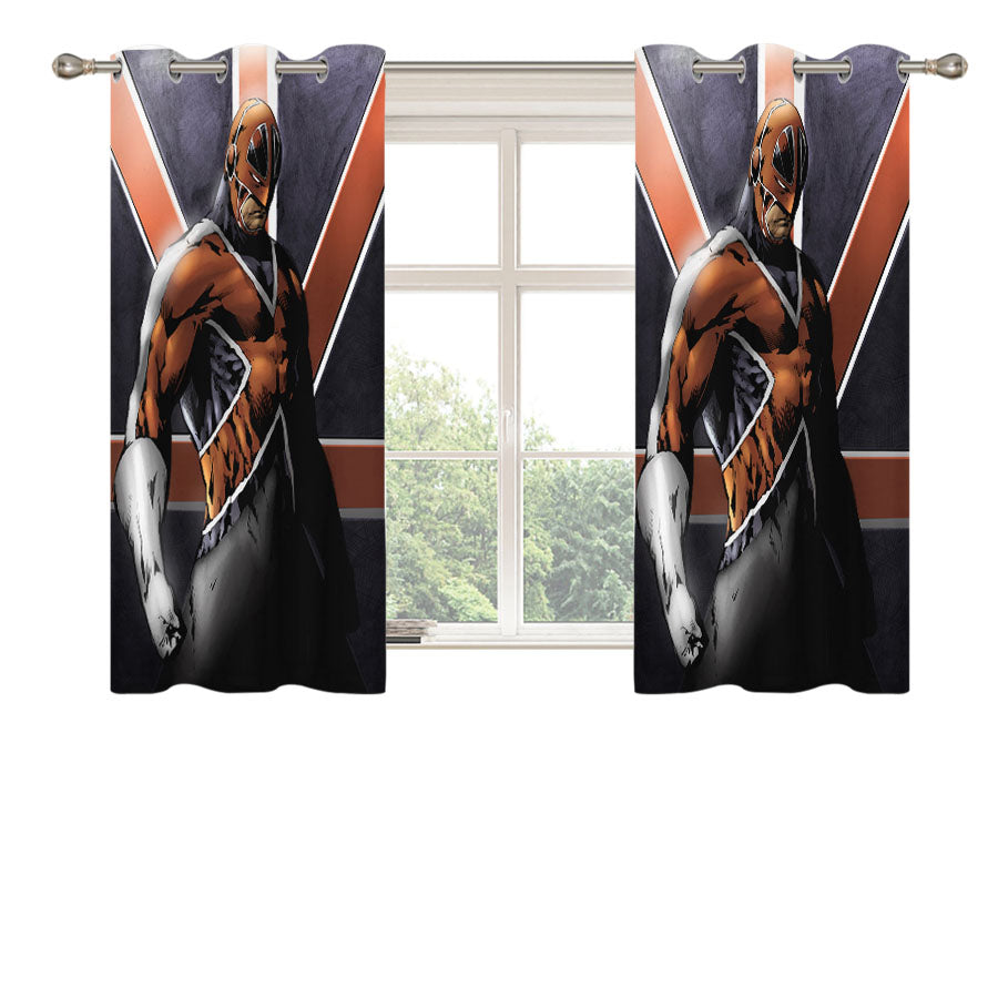 Captain Britain Peach Skin Window Curtains