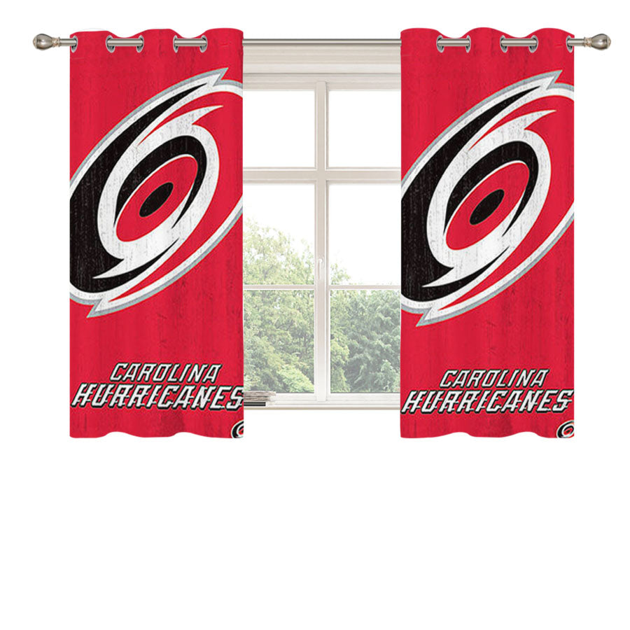 Carolina Hurricanes Logo Peach Skin Window Curtains