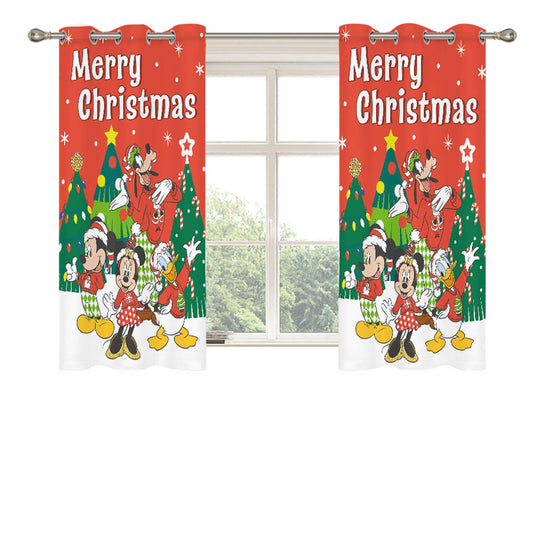Celebrate Christmas With Mickey & Friends Peach Skin Window Curtains