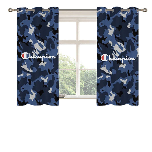 Champion Blue Camo Peach Skin Window Curtains