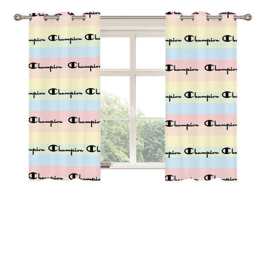 Champion Logo Soft Colour Peach Skin Window Curtains