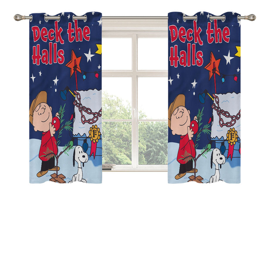 Charlie Brown Christmas Tree Peach Skin Window Curtains