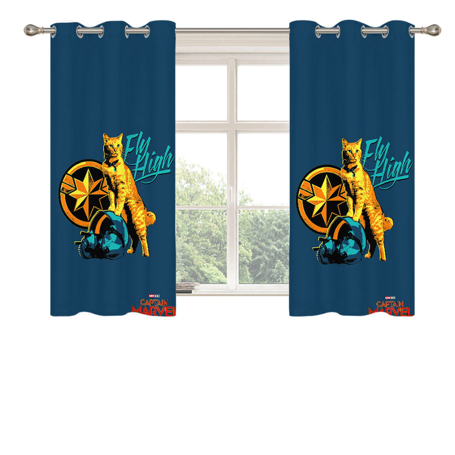 Chewie Captain Marvel Goose Poster Peach Skin Window Curtains
