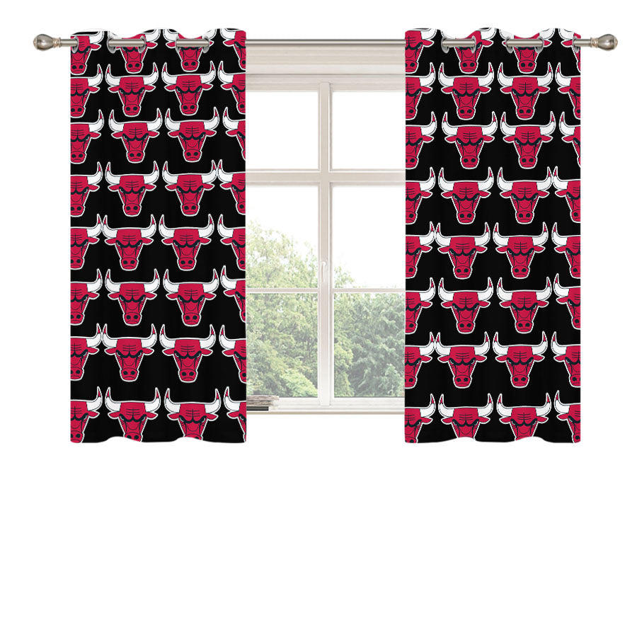 Chicago Bulls Basket Ball Peach Skin Window Curtains