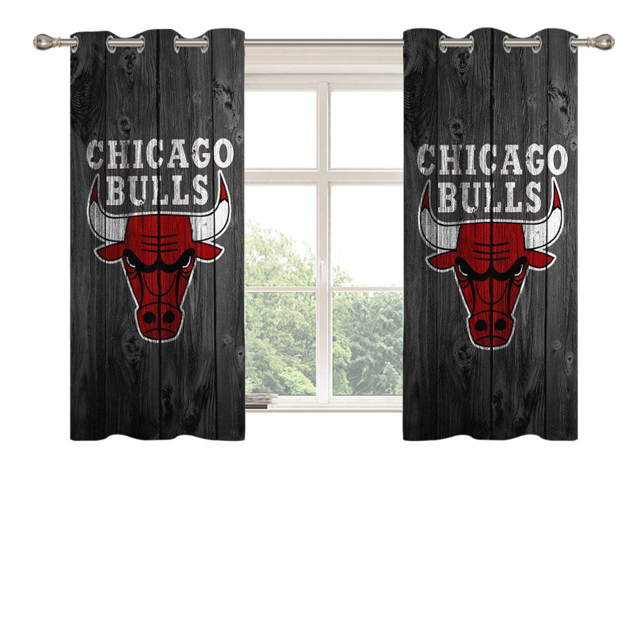 Chicago Bulls Wooden Peach Skin Window Curtains