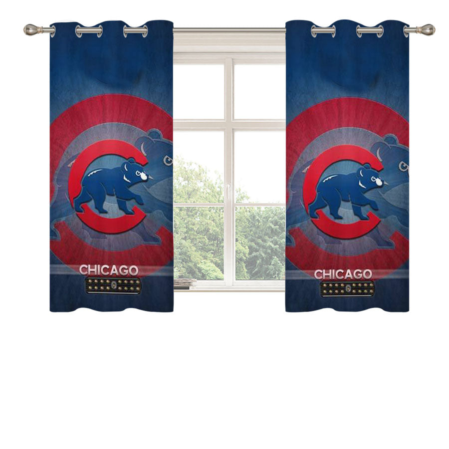 Chicago Cubs Peach Skin Window Curtains