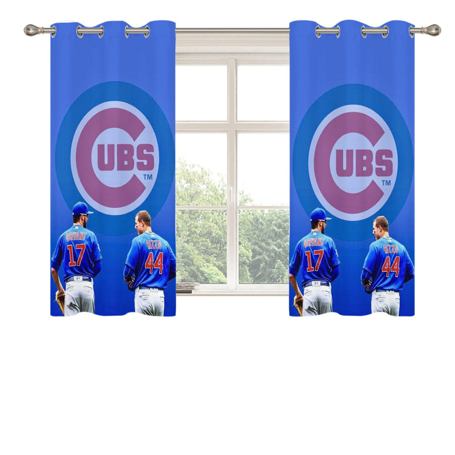 Chicago Cubs Baseball Club Peach Skin Window Curtains