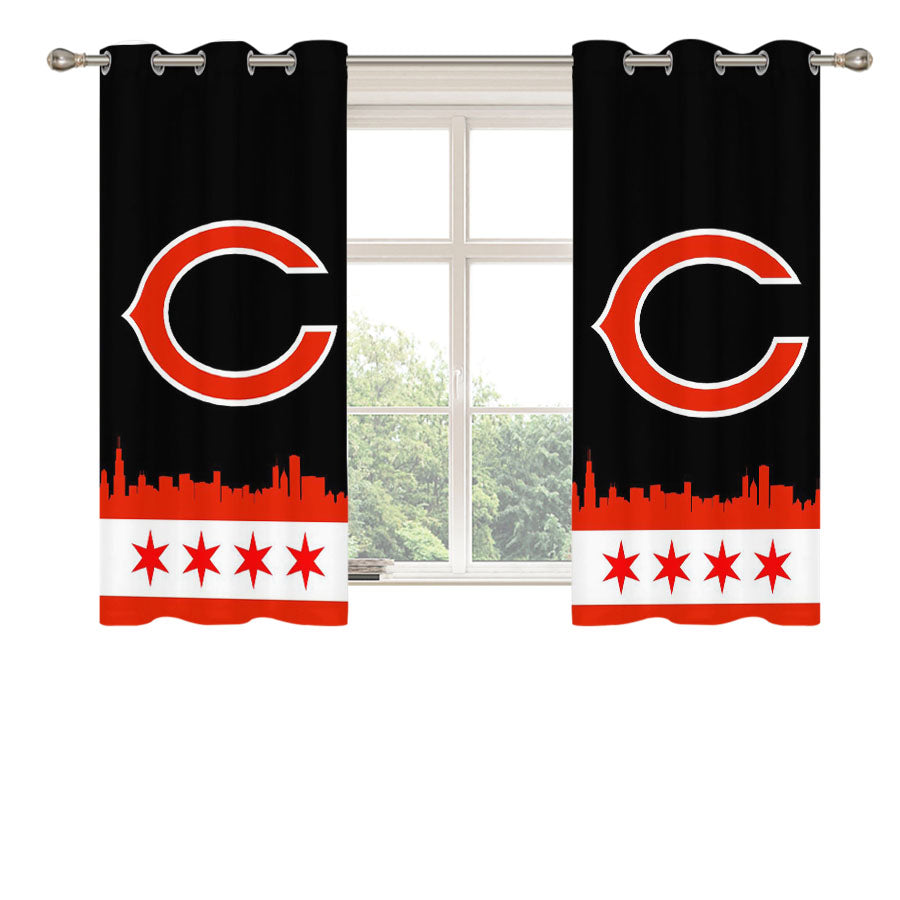 Chicago Cubs Black Peach Skin Window Curtains