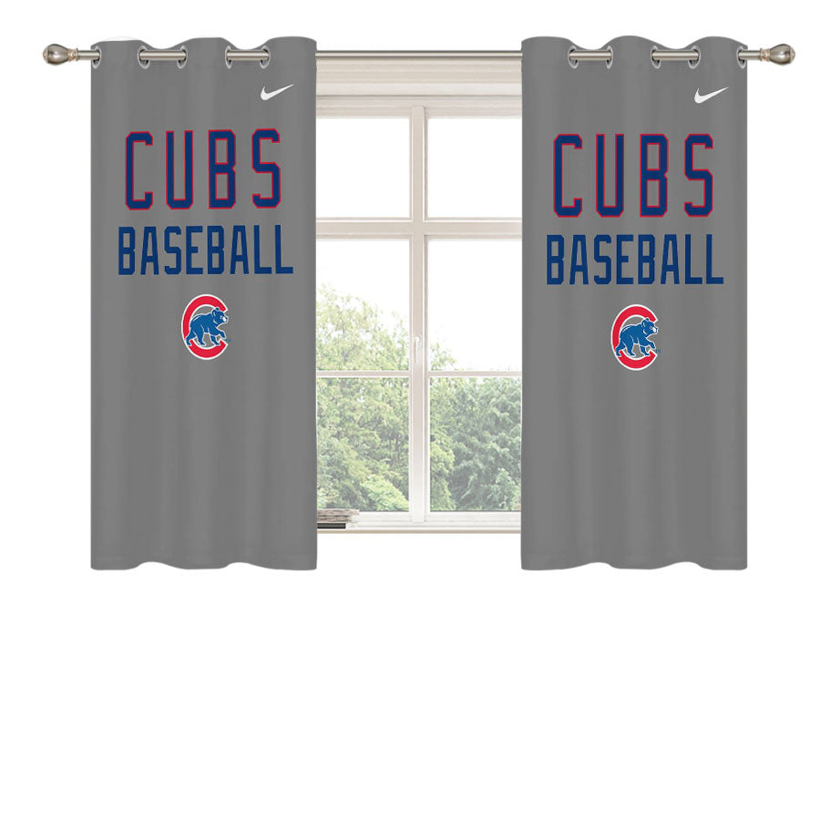 Chicago Cubs In The Grey Peach Skin Window Curtains