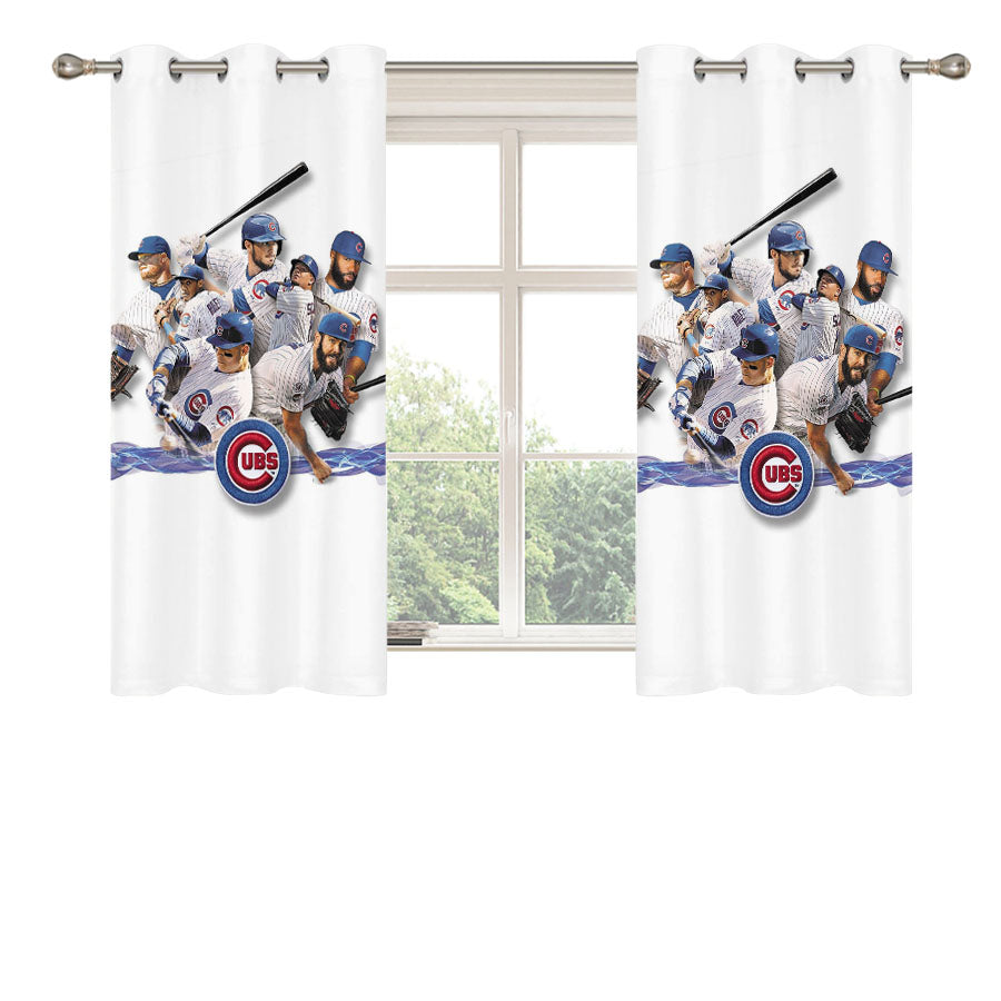 Chicago Cubs Legend Player Peach Skin Window Curtains