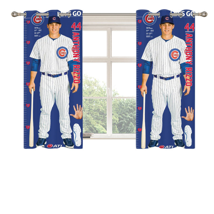Chicago Cubs Player Peach Skin Window Curtains