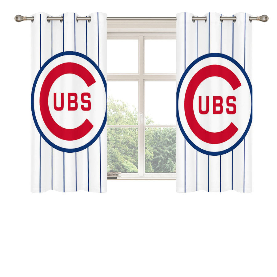 Chicago Cubs Stripe Peach Skin Window Curtains