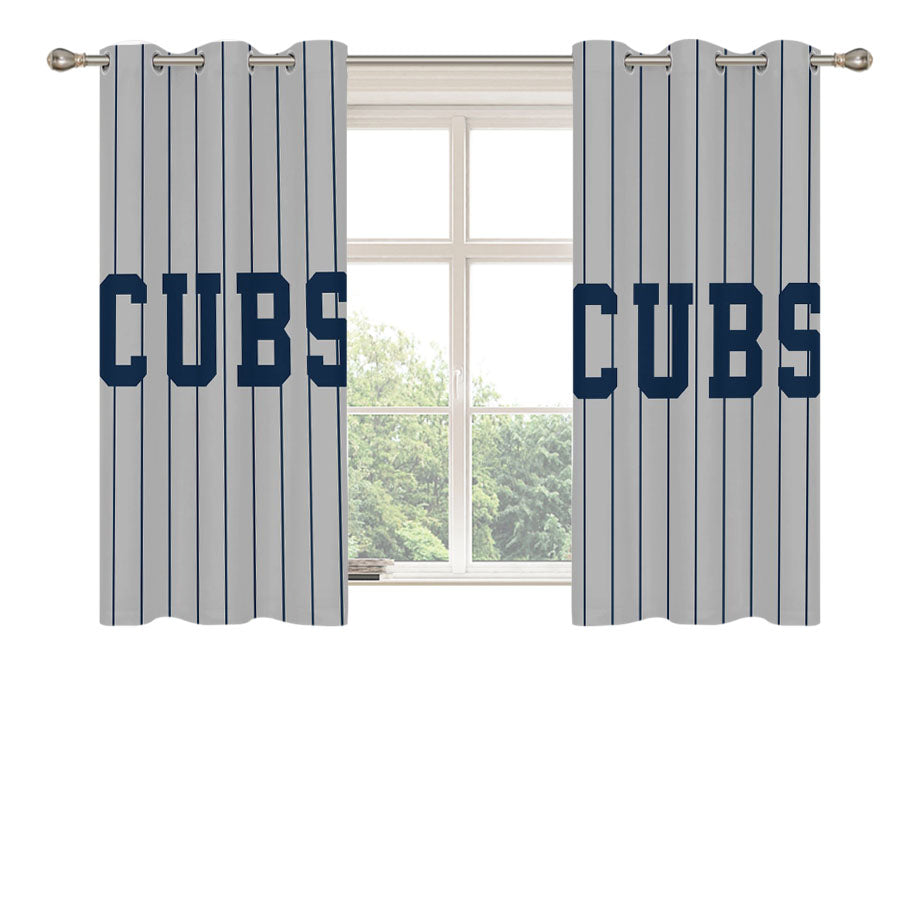 Chicago Cubs Stripers Peach Skin Window Curtains