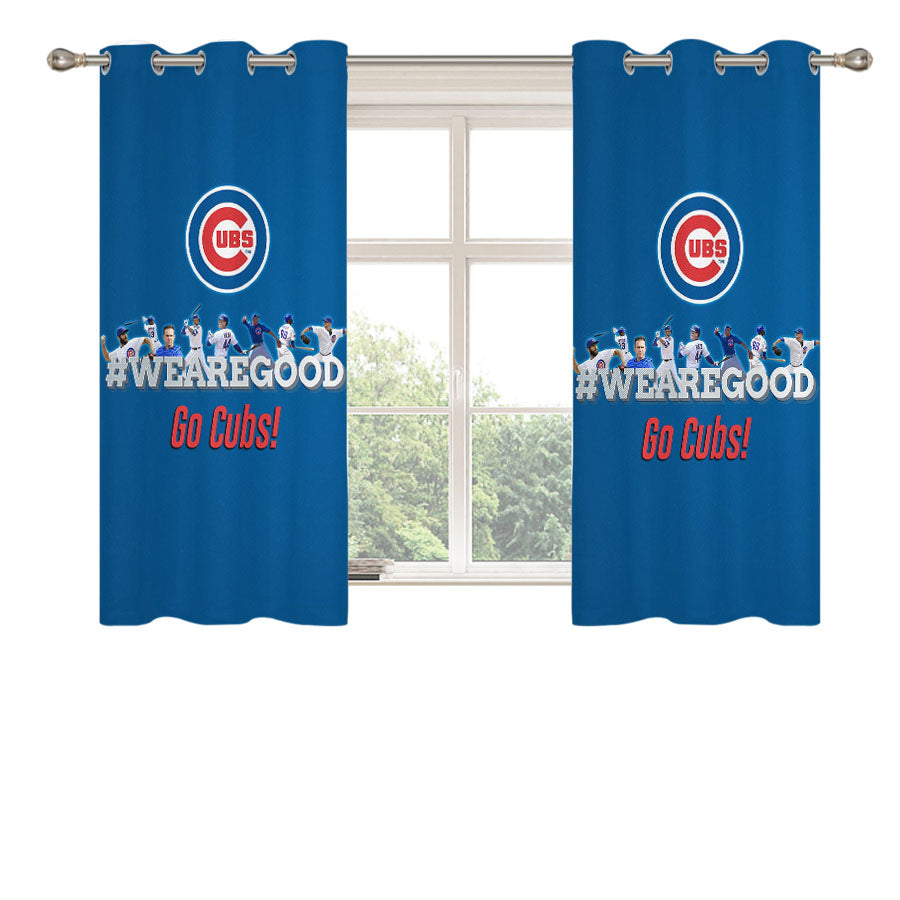 Chicago Cubs We Are Good Peach Skin Window Curtains