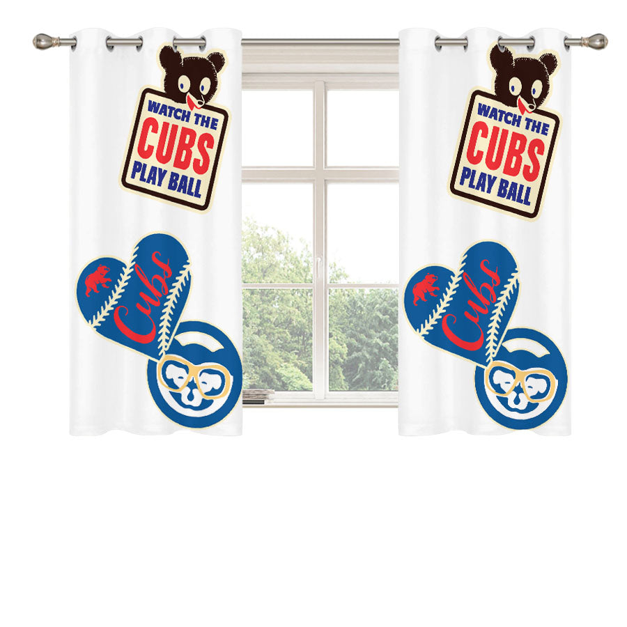 Chicago Watch The Cubs Baseball Peach Skin Window Curtains