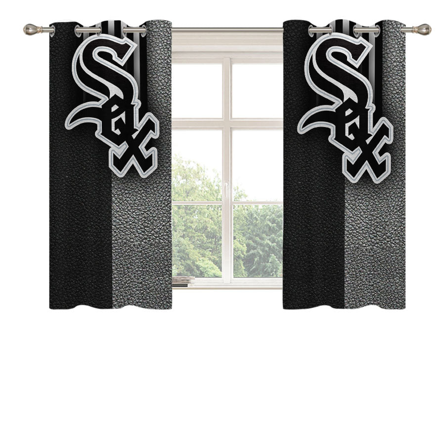 Chicago White Sox Leather Texture Peach Skin Window Curtains