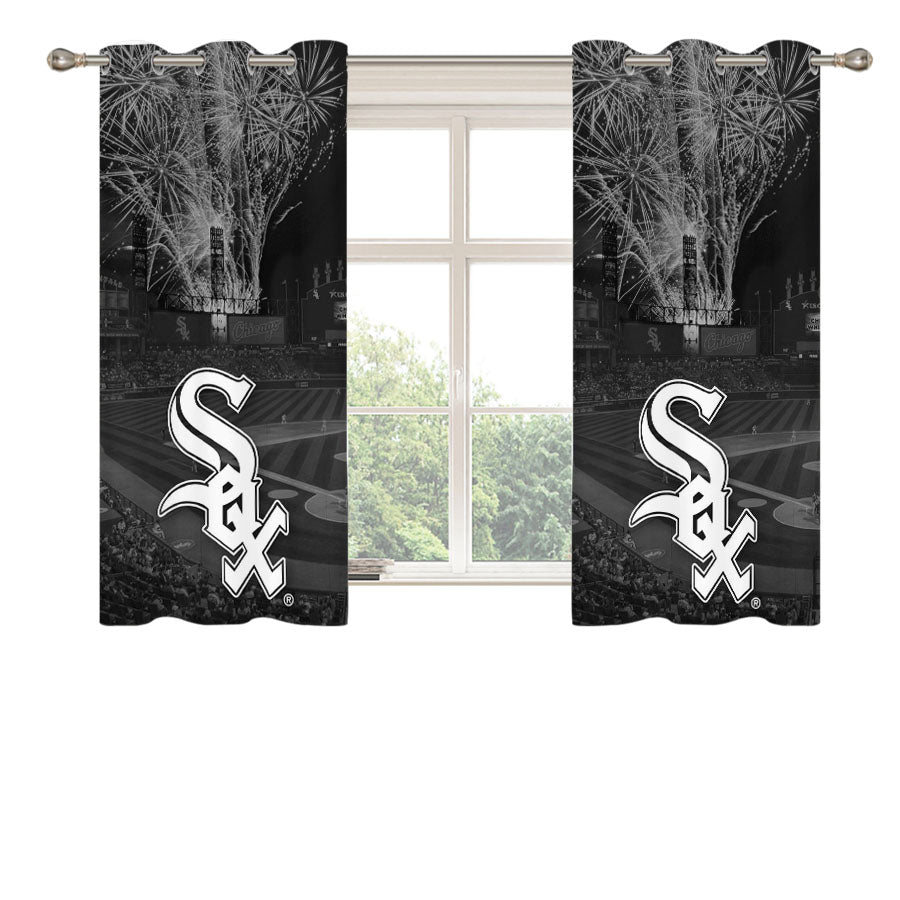 Chicago White Sox Stadium Logo Peach Skin Window Curtains