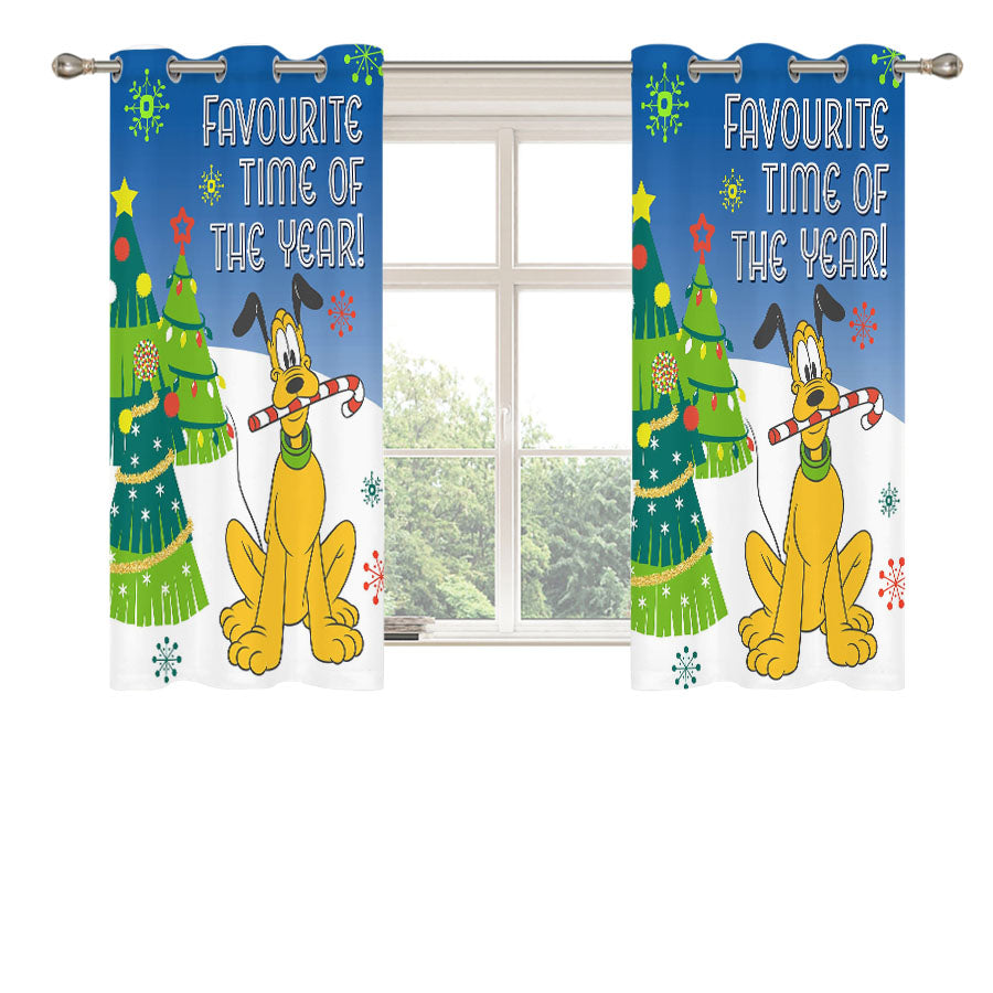 Christmas Bone Pluto Peach Skin Window Curtains
