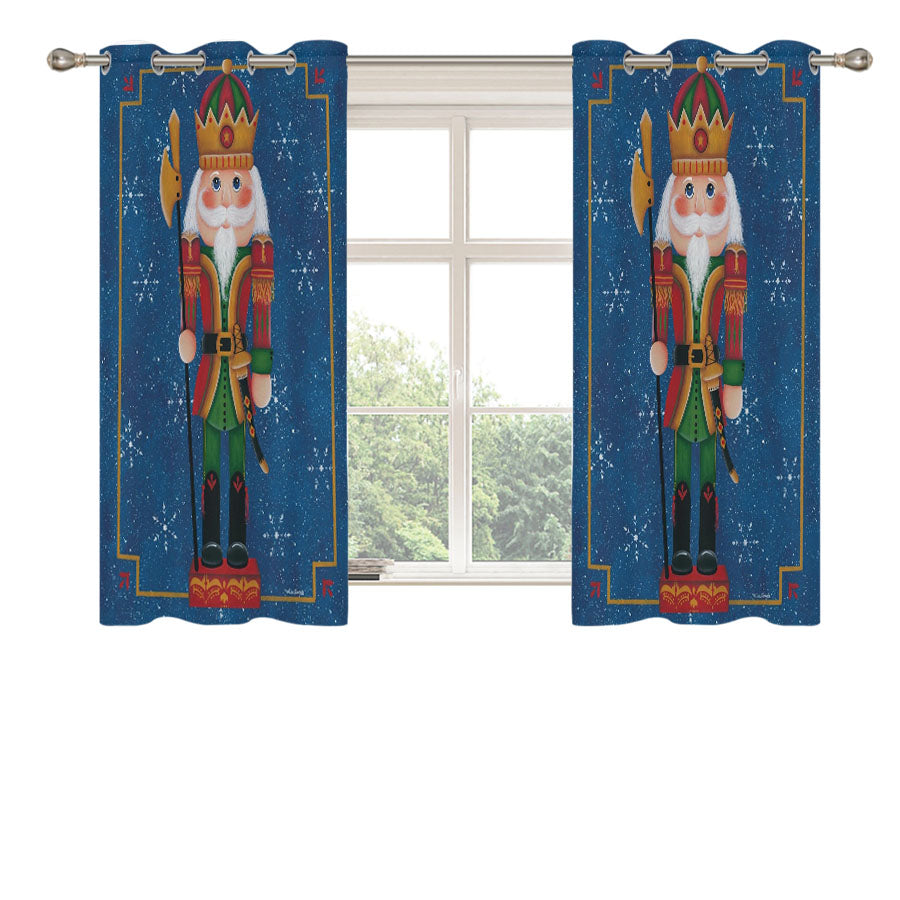 Christmas Nutcracker Peach Skin Window Curtains