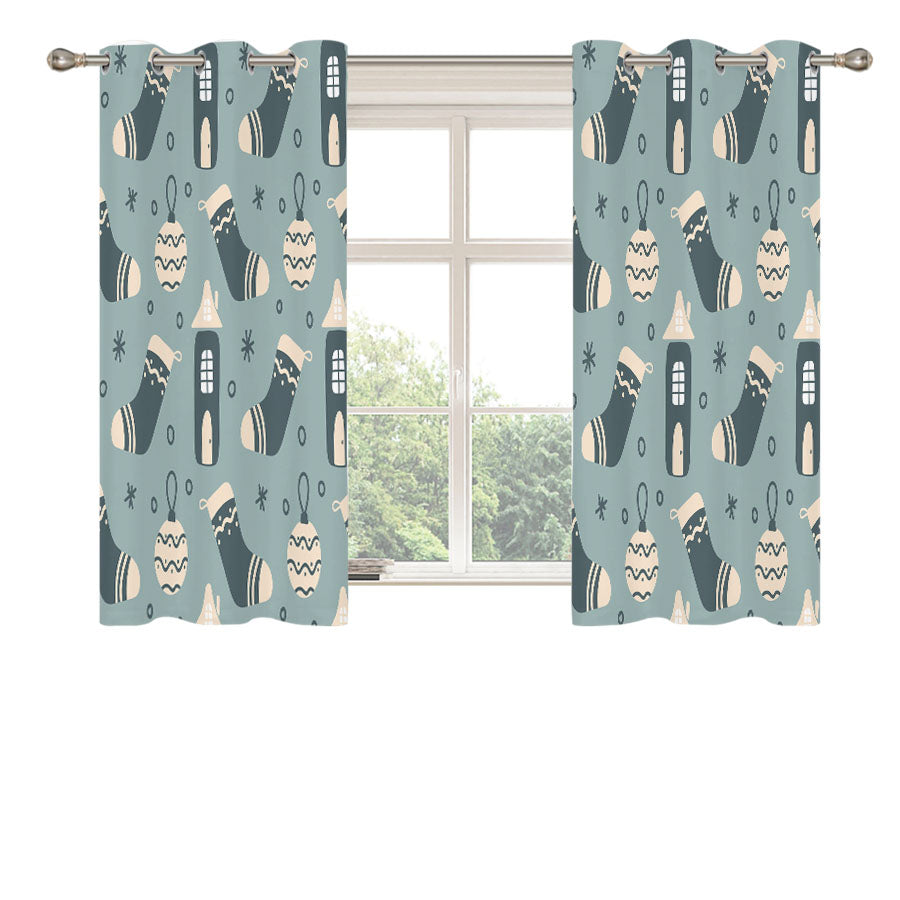 Christmas Patterns Set 05 Peach Skin Window Curtains
