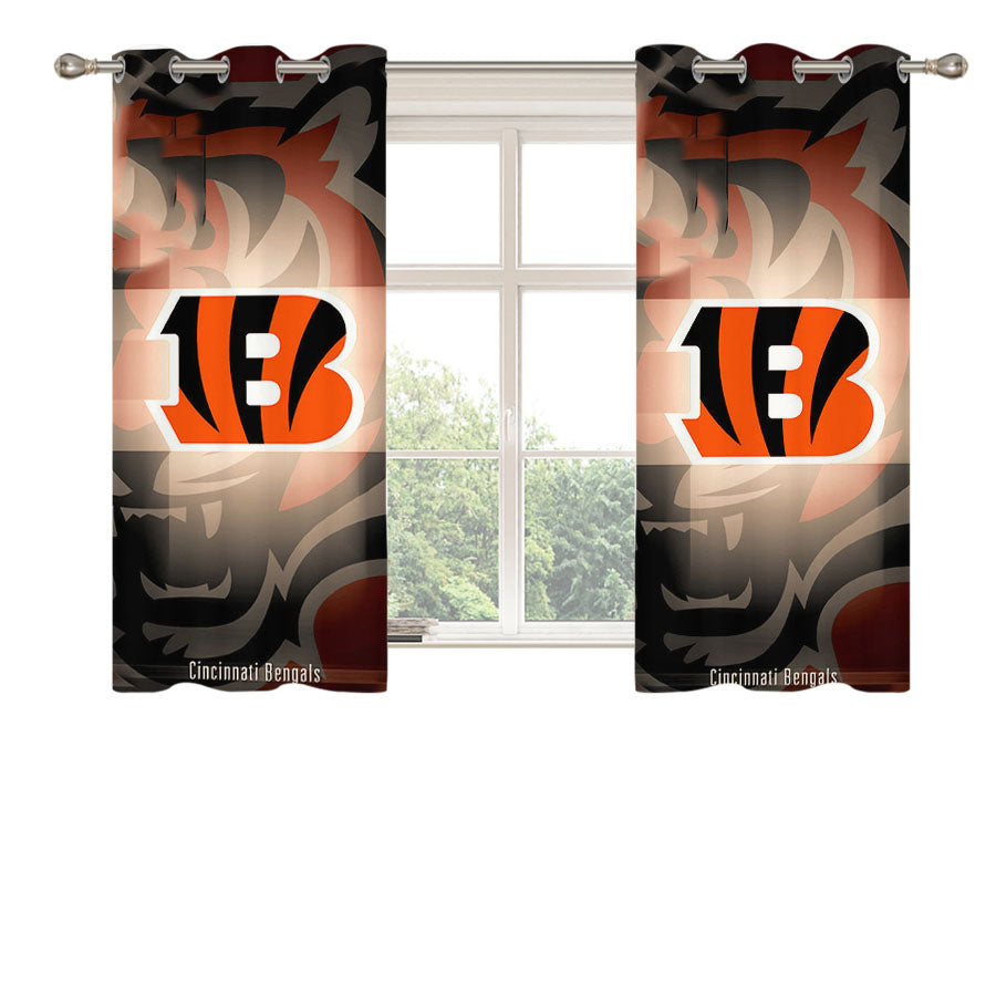 Cincinnati Bengals Logo 9 Peach Skin Window Curtains