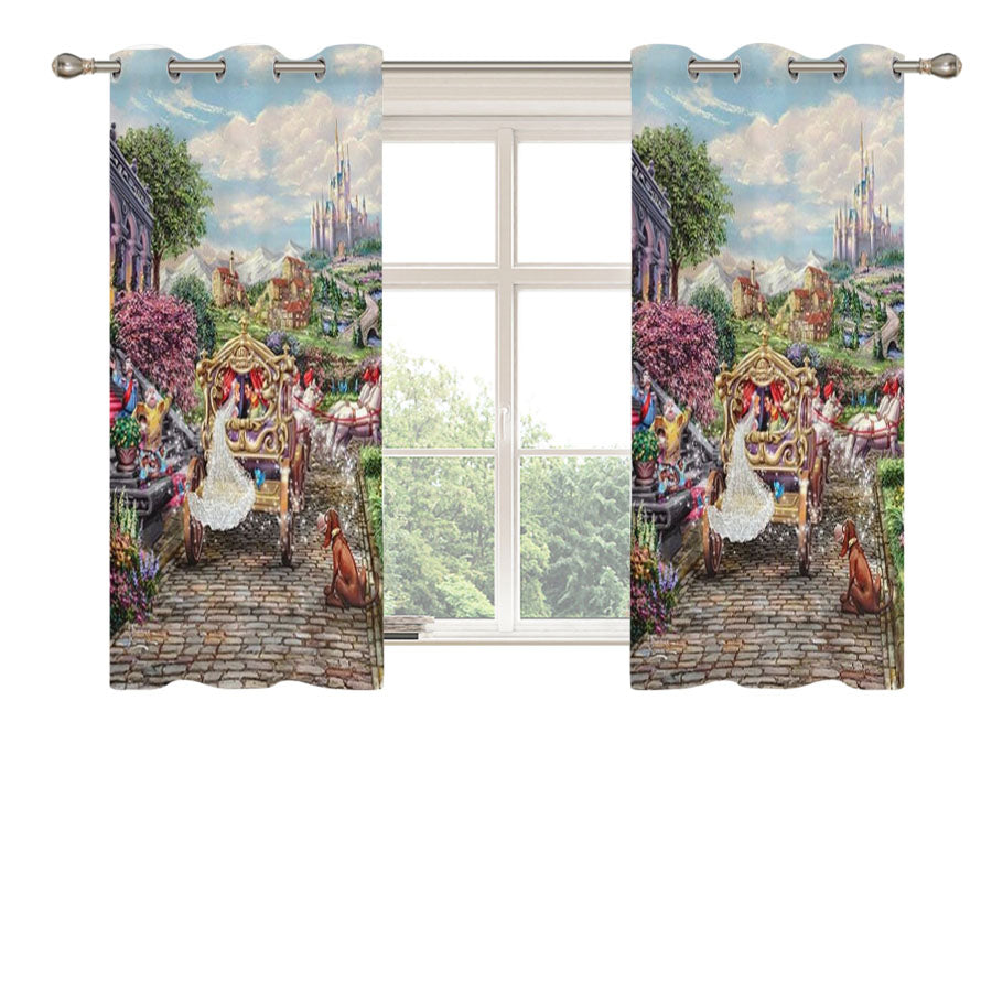 Cinderella Happily Ever After Peach Skin Window Curtains