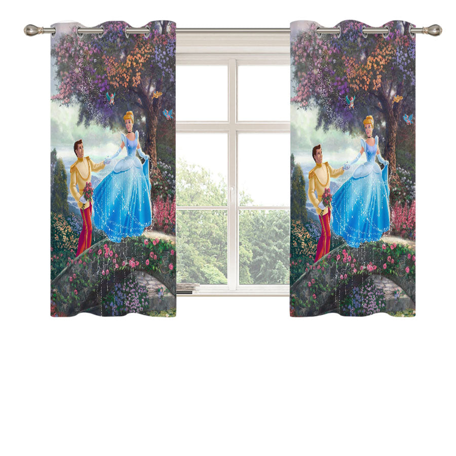 Cinderella Wishes Upon A Dream Peach Skin Window Curtains